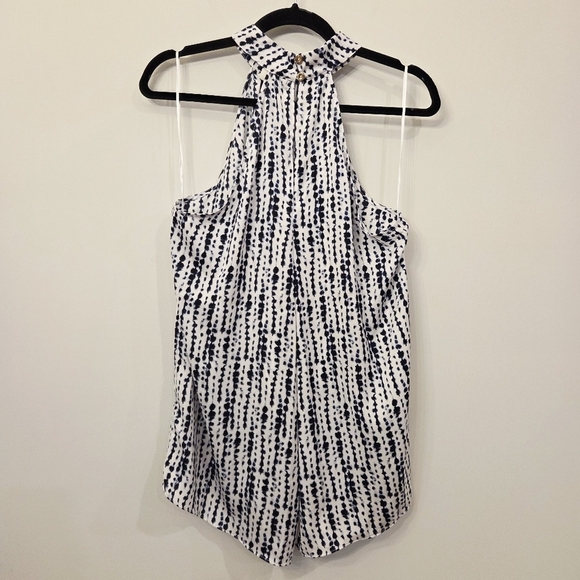 Halston Halter Neck Navy And White Sleeveless Top Size Small - Picture 3 of 7